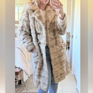Vintage Tissavel Blonde Mink Faux Fur Coat